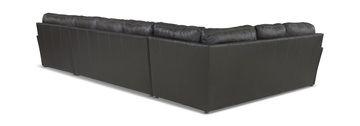 Regula 3 Piece Leather Sectional - Steel Right Chaise