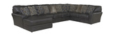 Regula 3 Piece Leather Sectional - Steel Left Chaise thumbnail 1
