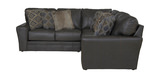 Regula 2 Piece Leather Sectional - Steel Left Loveseat thumbnail 3