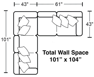 Regula 2 Piece Leather Sectional - Steel Right Loveseat