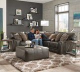 Regula 2 Piece Leather Sectional - Steel Left Loveseat thumbnail 9