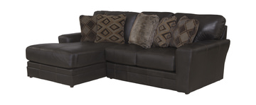 image Regula 2 Piece Leather Sectional - Chocolate Left Chaise