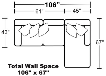 Regula 2 Piece Leather Sectional - Steel Right Chaise