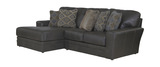 Regula 2 Piece Leather Sectional - Steel Left Chaise thumbnail 6
