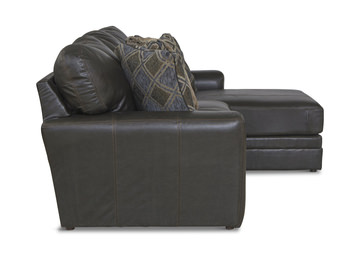 Regula 2 Piece Leather Sectional - Steel Right Chaise