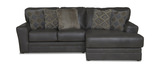 Regula 2 Piece Leather Sectional - Steel Right Chaise thumbnail 2