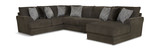 Hubble 3 Piece Modular Sectional With Right Chaise - Noir thumbnail 1