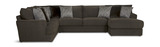 Hubble 3 Piece Modular Sectional With Right Chaise - Noir thumbnail 4