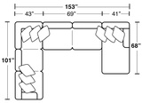 Hubble 3 Piece Modular Sectional With Right Chaise - Noir thumbnail 8