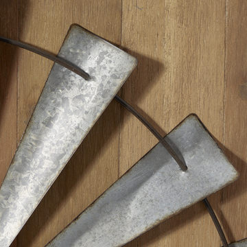 Set of 2 Aluminum/Wood Wall Panels