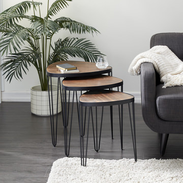 Zane Industrial Set/3 Nesting Tables