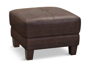 image Madden Leather Ottoman - Tobacco