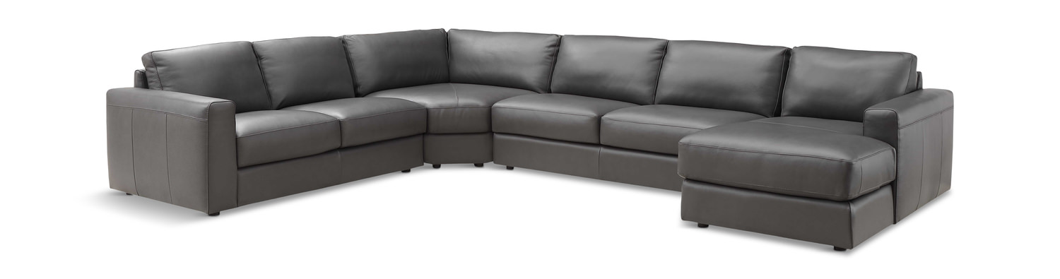 Roma 4 Piece Leather Modular Sectional