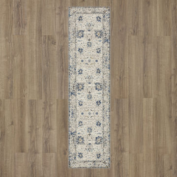 Cleopatra Evesham Grey/Dark Blue Area Rug - 2′0″ X 8′0″