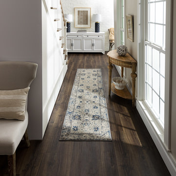 Cleopatra Evesham Grey/Dark Blue Area Rug - 2′0″ X 8′0″