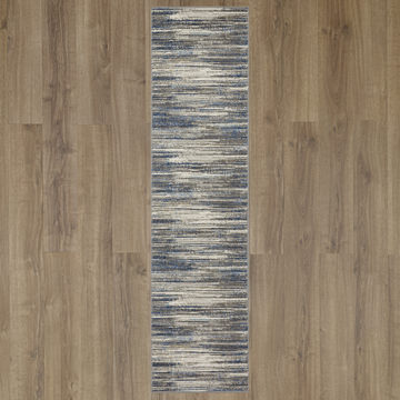 Cleopatra Bell Place Grey/Dark Blue Area Rug - 2′0″ X 8′0″