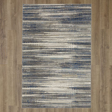 Cleopatra Bell Place Grey/Dark Blue Area Rug - 3′11″ X 6′0″