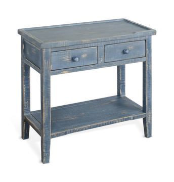 Marina 2 Drawer Entry Table - Ocean Blue