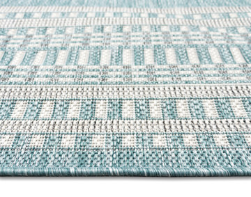 Malibu Etched Aqua 5′3″ X 7′6″ Outdoor Rug