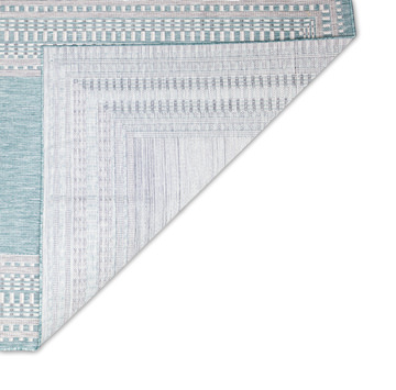 Malibu Etched Aqua 5′3″ X 7′6″ Outdoor Rug