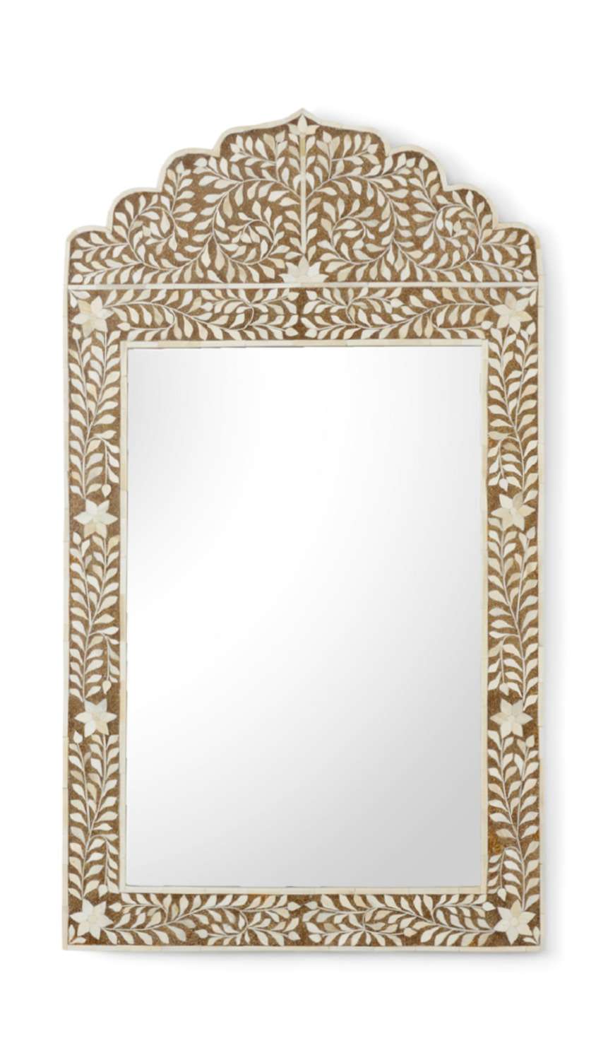 Two mirror frames Mirror frame decorated with marquetry and with a