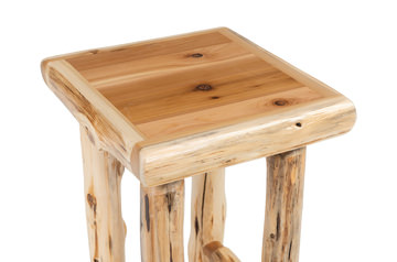 Cedar Log Open Nightstand