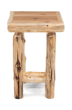 Cedar Log Open Nightstand