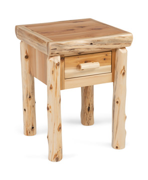 image Cedar Log 1 Drawer Nightstand