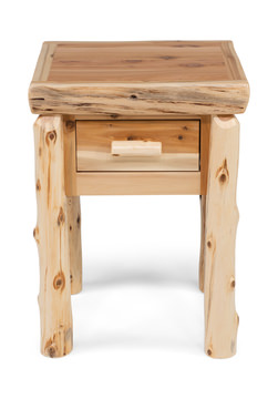 Cedar Log 1 Drawer Nightstand