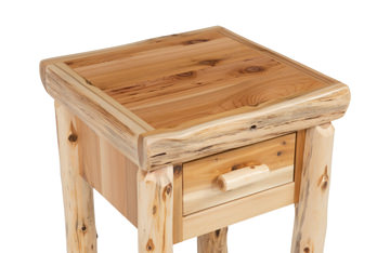 Cedar Log 1 Drawer Nightstand