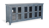 Captiva Glass Front Media Credenza - Ocean Blue thumbnail 1