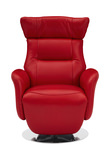 Gladys Leather Power Swivel Recliner - Red thumbnail 2