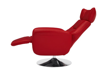 Gladys Leather Power Swivel Recliner - Red