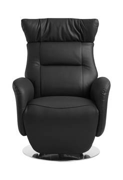 Gladys Leather Power Swivel Recliner - Black