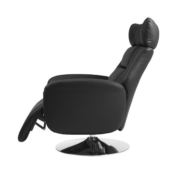 Gladys Leather Power Swivel Recliner - Black