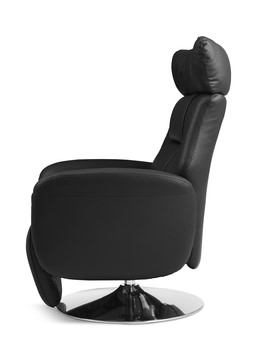 Gladys Leather Power Swivel Recliner - Black