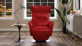 Gladys Leather Power Swivel Recliner - Red thumbnail 3