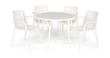 Chloe 5pc Patio Dining Set - White thumbnail 1