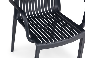 Milos Slat Dining Chair - Black