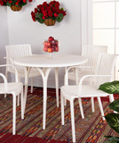 Chloe 5pc Patio Dining Set - White thumbnail 4