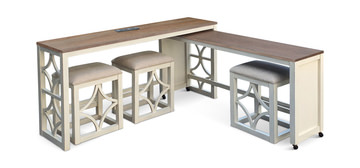 Malcolm Sofa Bar Table With Nesting Table And 3 Stools