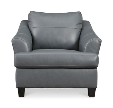 Merida Leather Chair - Steel