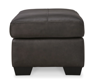 Elsa Leather Ottoman - Storm