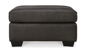 Elsa Leather Ottoman - Storm