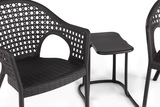 Iris Outdoor 3 Piece Chat Set - Dark Brown thumbnail 3