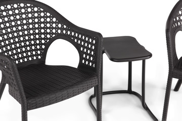 Iris Outdoor 3 Piece Chat Set - Dark Brown