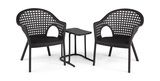 Iris Outdoor 3 Piece Chat Set - Dark Brown thumbnail 1