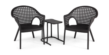Iris Outdoor 3 Piece Chat Set - Dark Brown