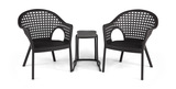 Iris Outdoor 3 Piece Chat Set - Dark Brown thumbnail 2