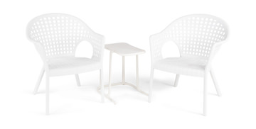 Iris Outdoor 3 Piece Chat Set - White
